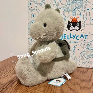Jellycat Backpack Dino- NWT retired Authentic Rare - FAST SHIPPING!